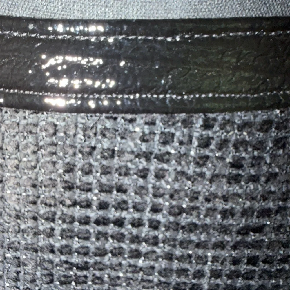 Maje Black Textured Mini Skirt with Faux Leather Trim like new condition 36